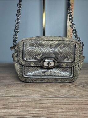 Coach Campbell Me Iridescent Leather Python embossed Crossbody F24849 *